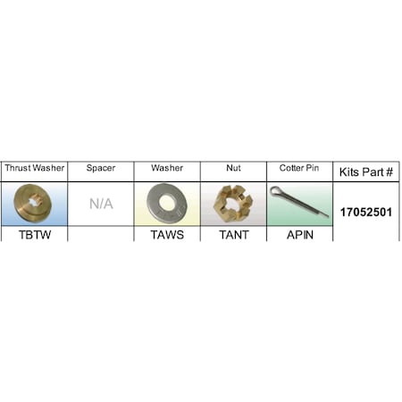 Solas Fixed Hub Propeller Hardware Kit - Nissan/Tohatsu, Type B 17052501